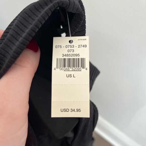 Black Ribbed Low Back Bikini Top - Picture 4 of 4